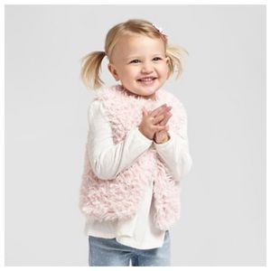 Genuine Kids OshKosh Baby Pink Fur Vest 12M 18M 24