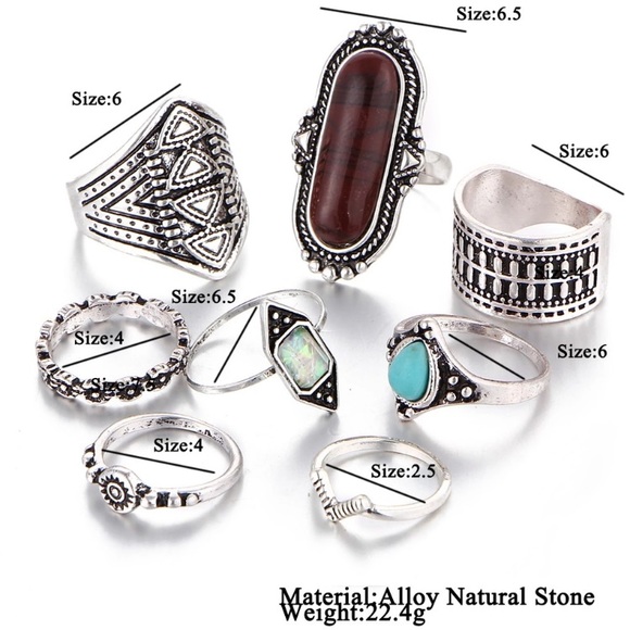 Jupiter ✶ Stone Midi Rings Set ✶ - Picture 5 of 8