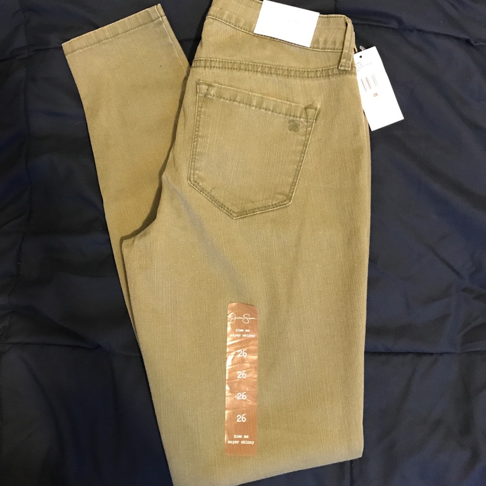 Jessica Simpson olive jeans
