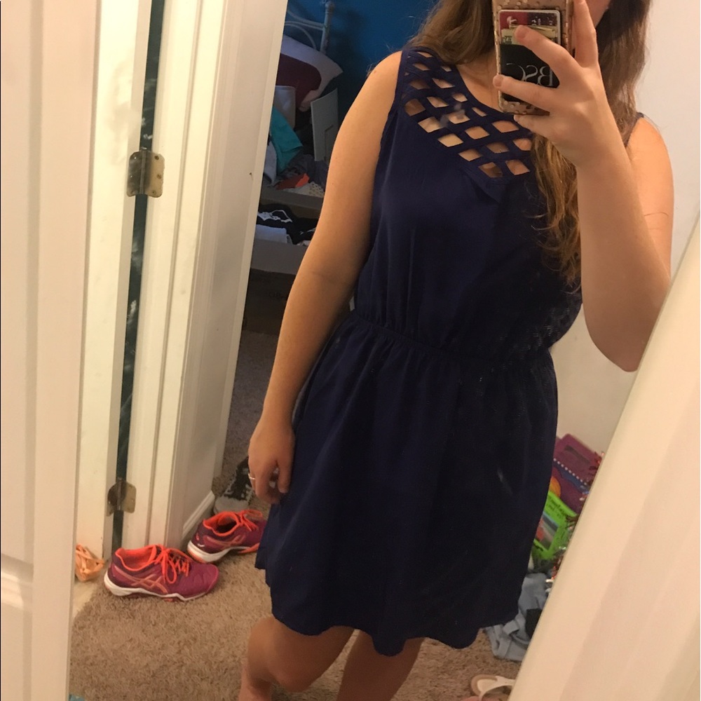 Purple high low dress