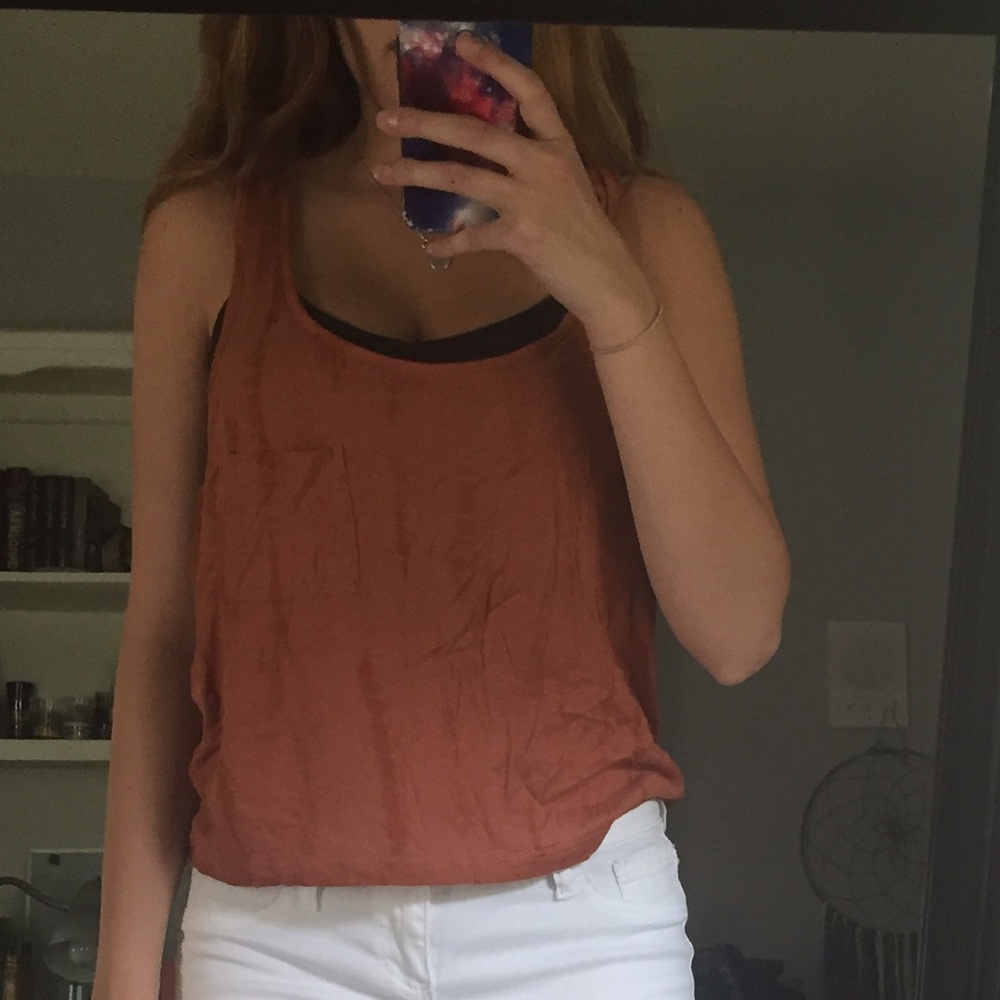 Dusty orange side cut top