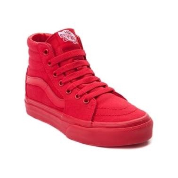 red hi top vans