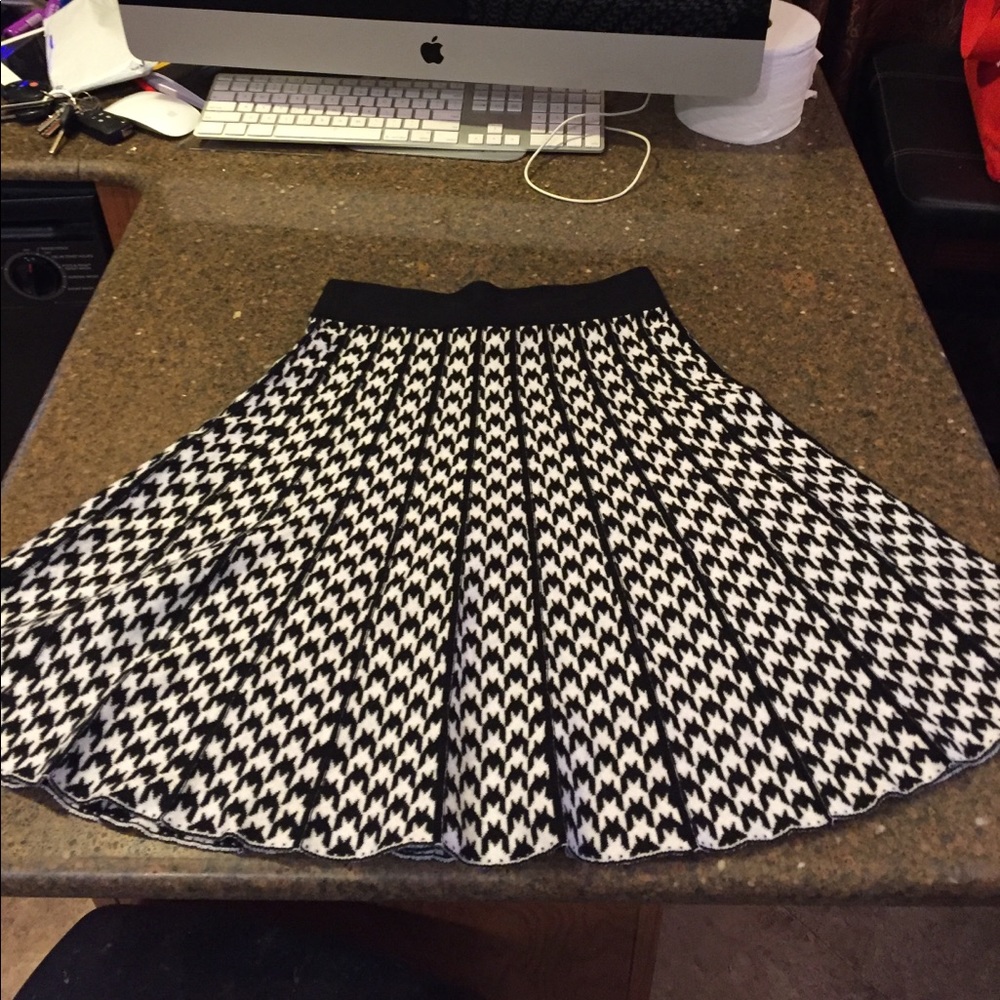 Black and white patterned skirt