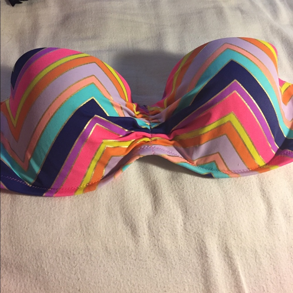 Bandeau push-up bathing suit top