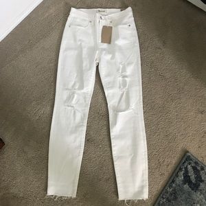 Madewell High Riser Skinny Skinny Crop in white
