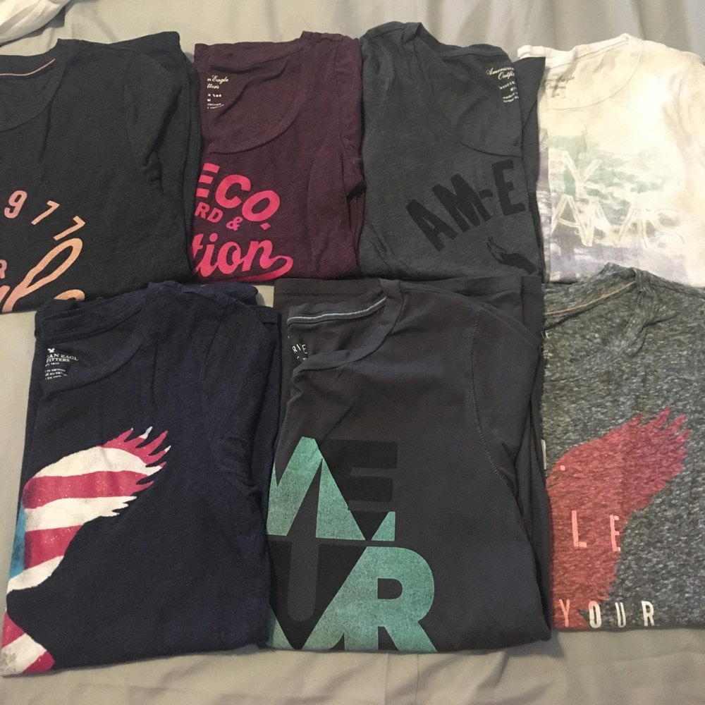 7 American Eagle Outfitters Shirts (2 M and 5 L)