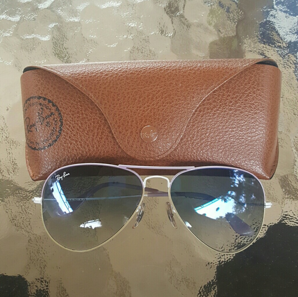 Lavender and white Raybans