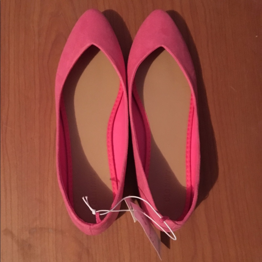NWT Pink Suede Ballet Flats