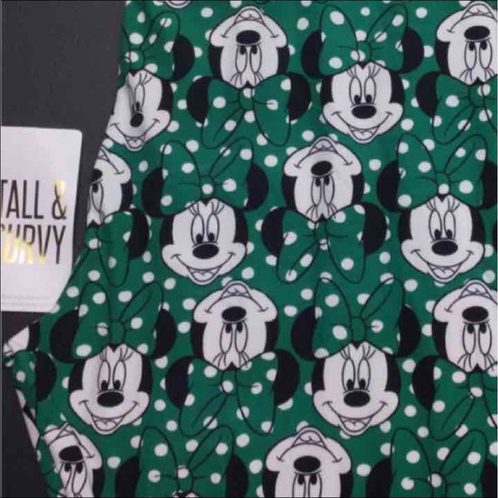 Disney LuLaRoe Minnie Mouse TC Leggings Green