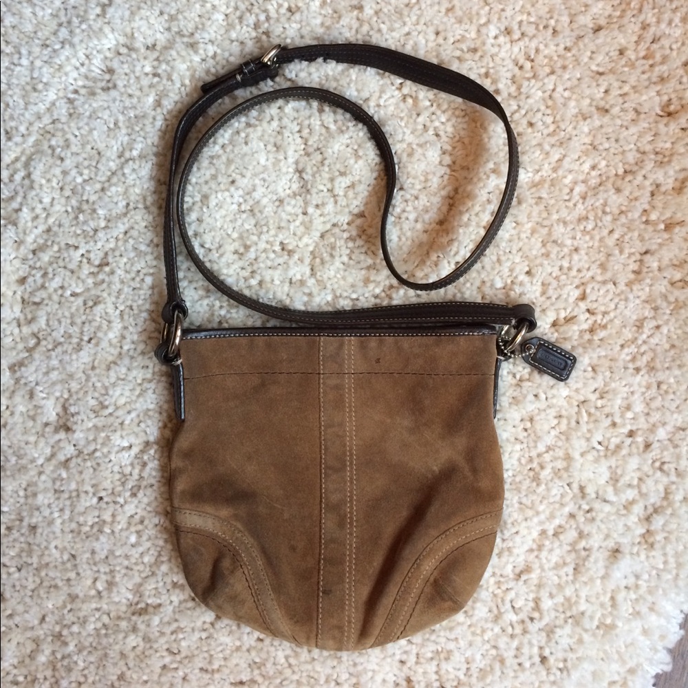 Crossbody suede coach purse