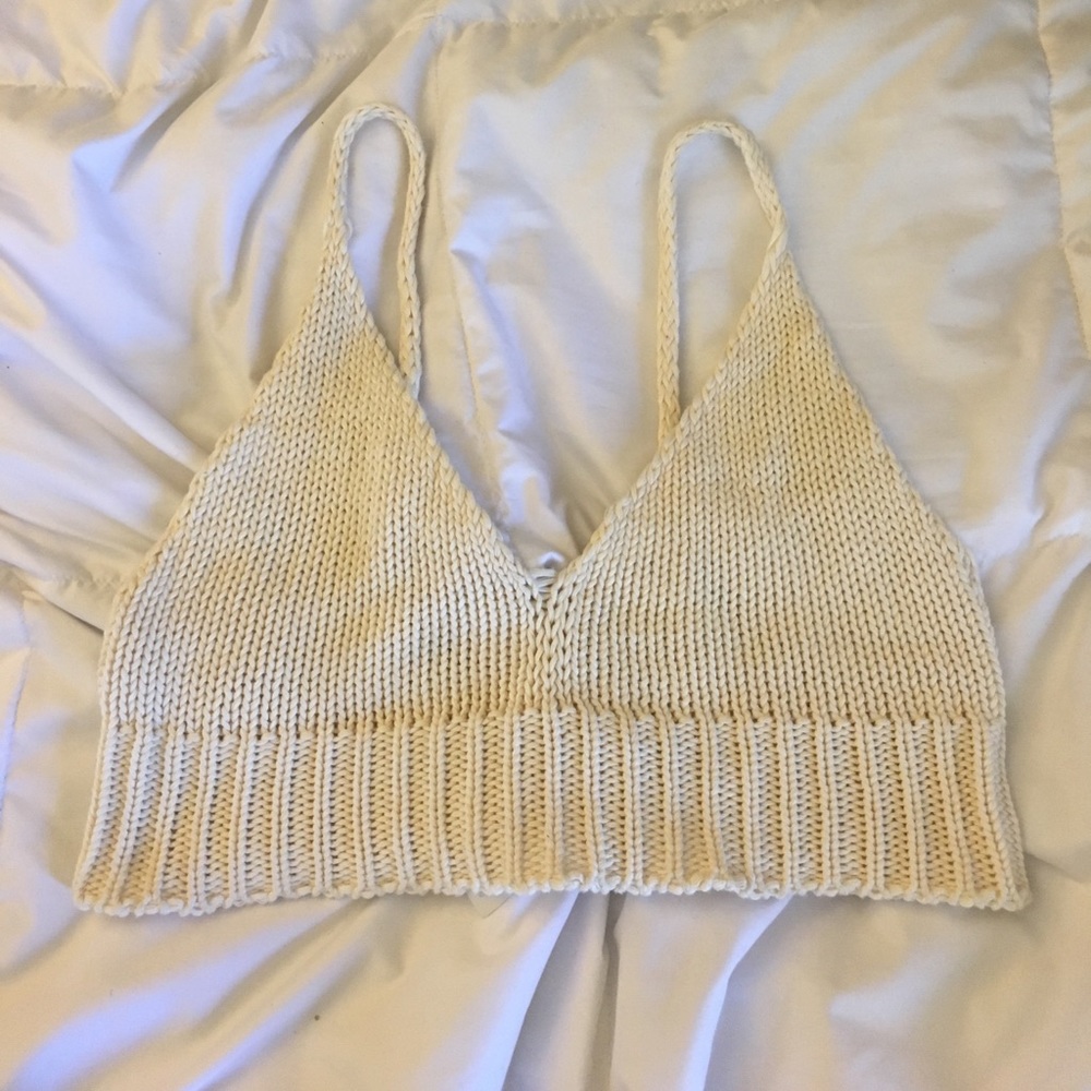 Knitted cream bralette top Cami