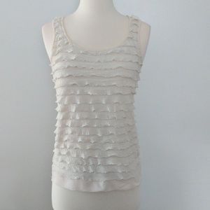 Loft Cream Tank with Ruffles