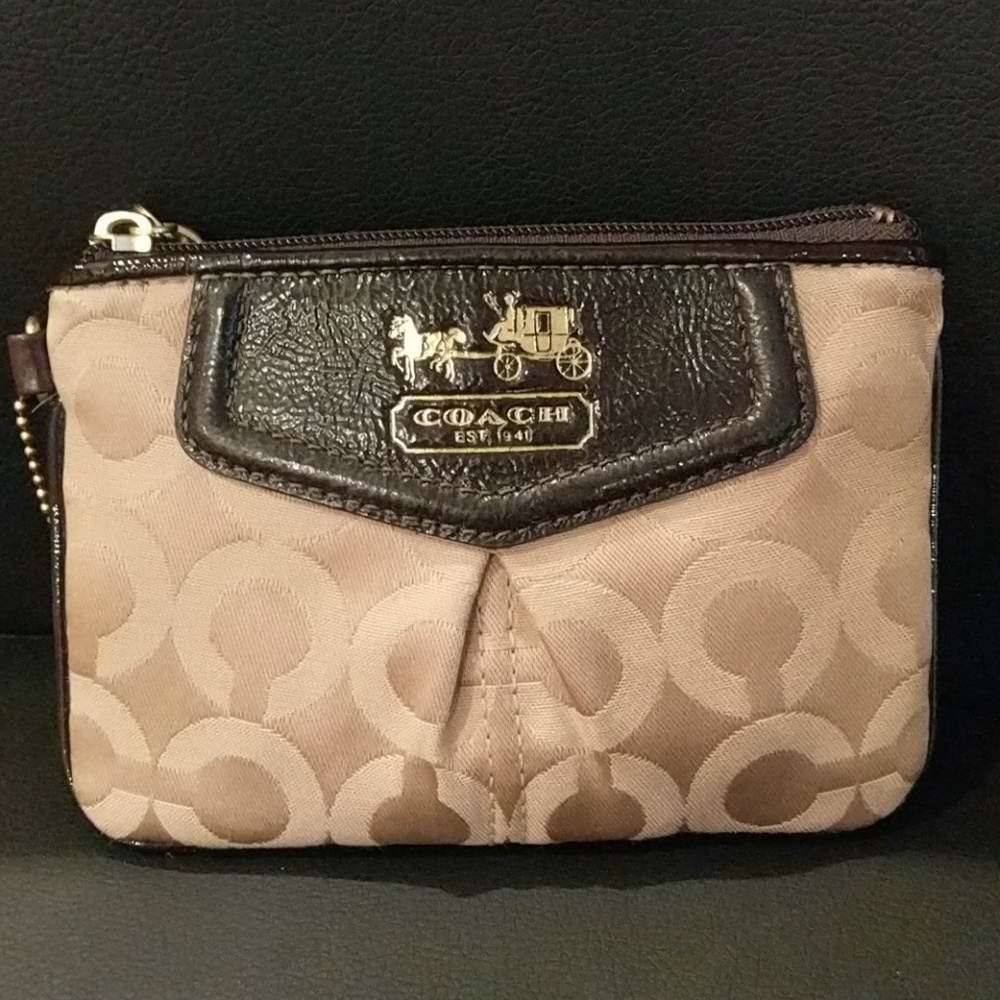 Brown Coach wristlet