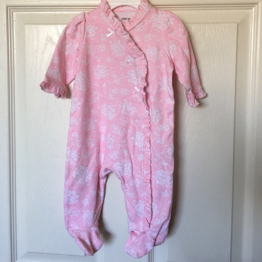 LITTLE ME Baby Girl Footed Onesie