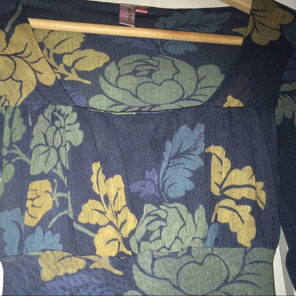 Anthropologie Sweet Pea Blue Tulle Top