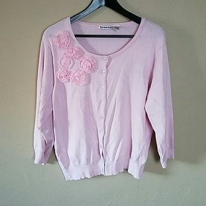 Blush pink rosette detailed sweater