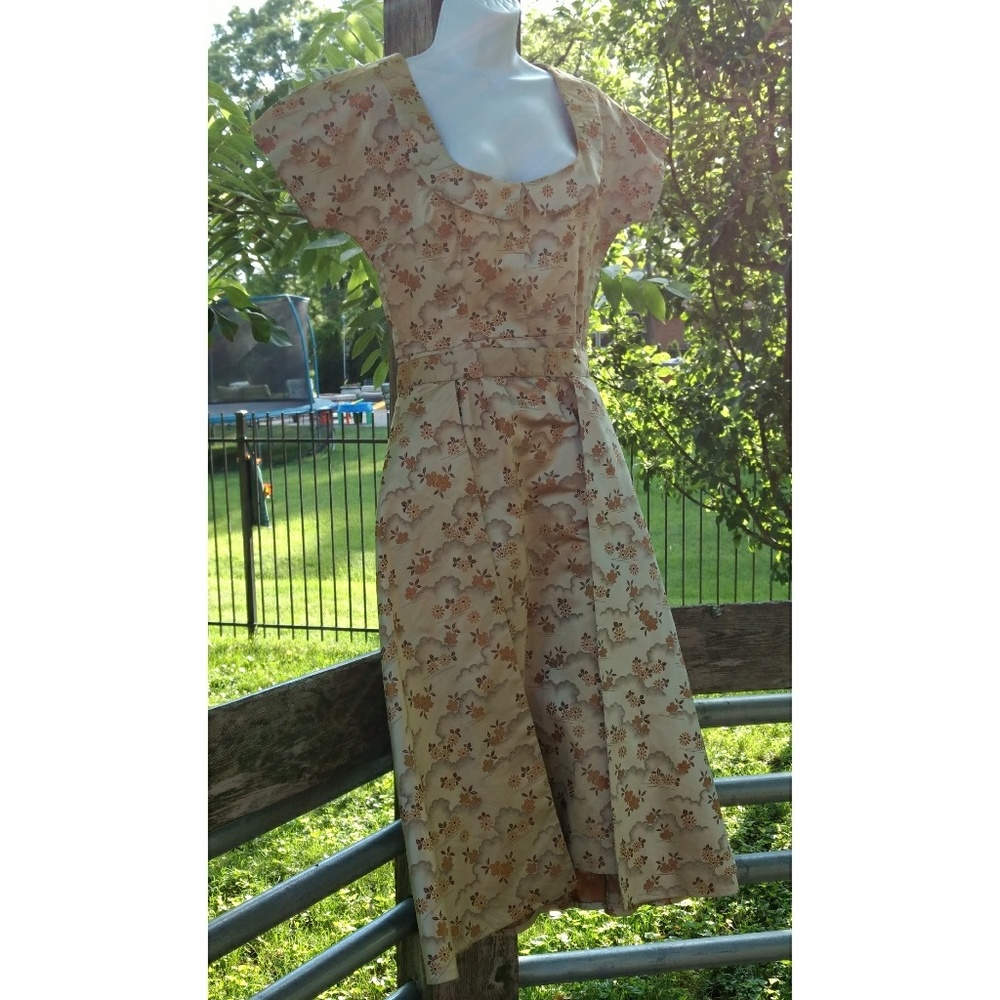 Vintage 50's-60's gold dress with overskirt