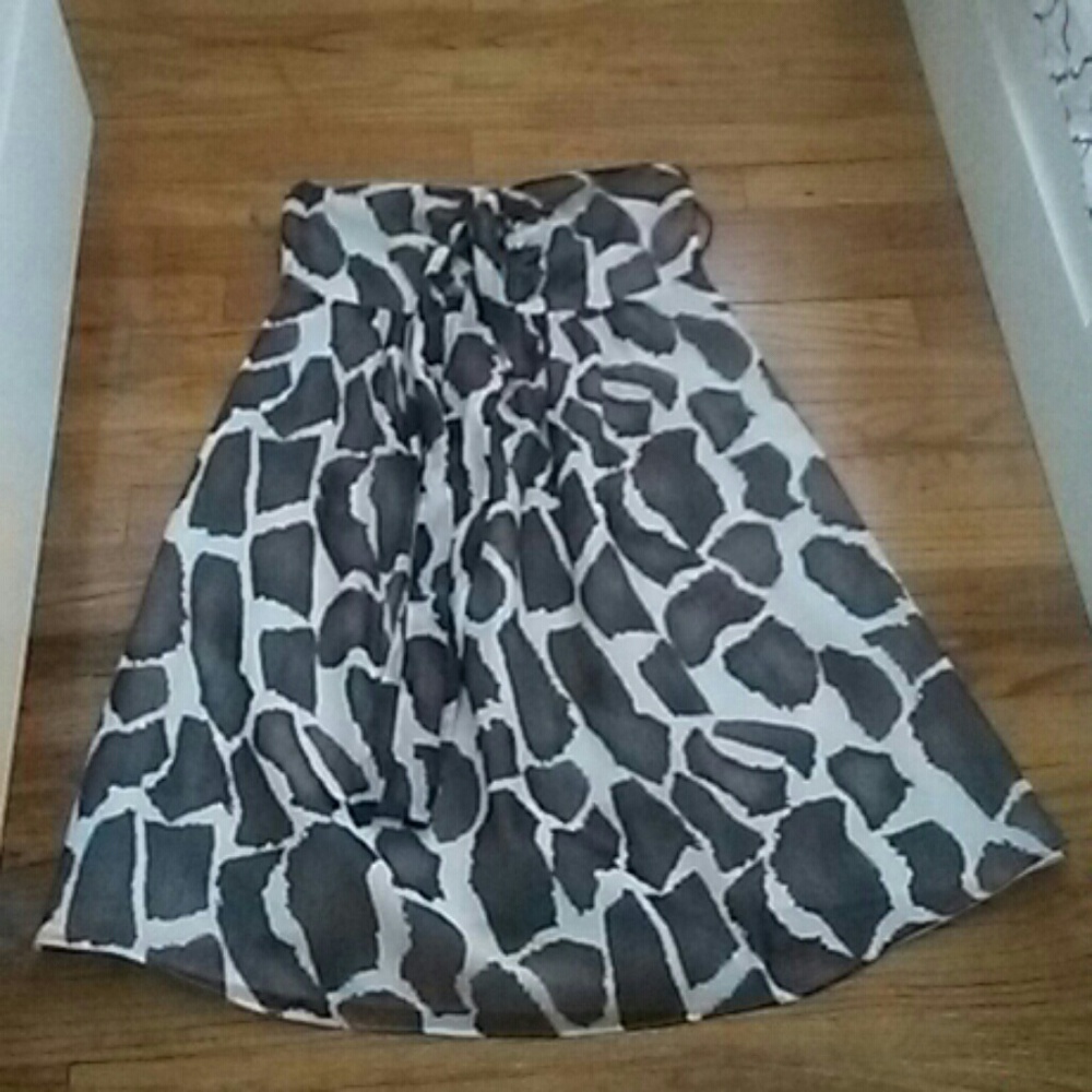 ABS brown & white mini tank sheer dress