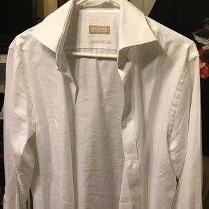 MK ice white button down dress shirt