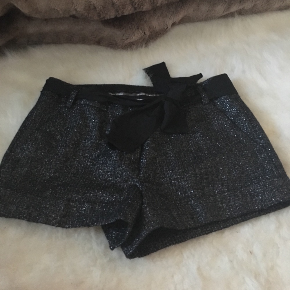 Black and metallic dressy shorts from express