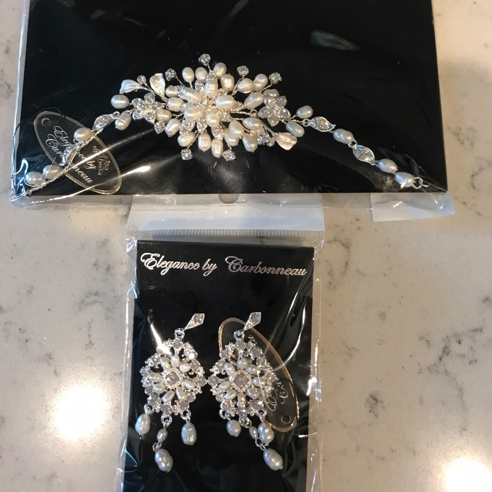 Bridal Earrings and Bracelet