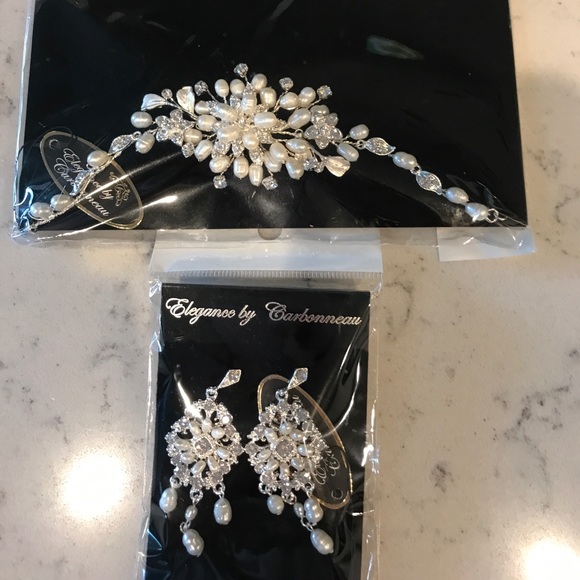 Bridal Earrings and Bracelet - Picture 1 of 3