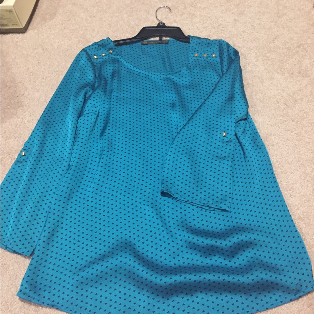 The Limited silk shirt with hearts