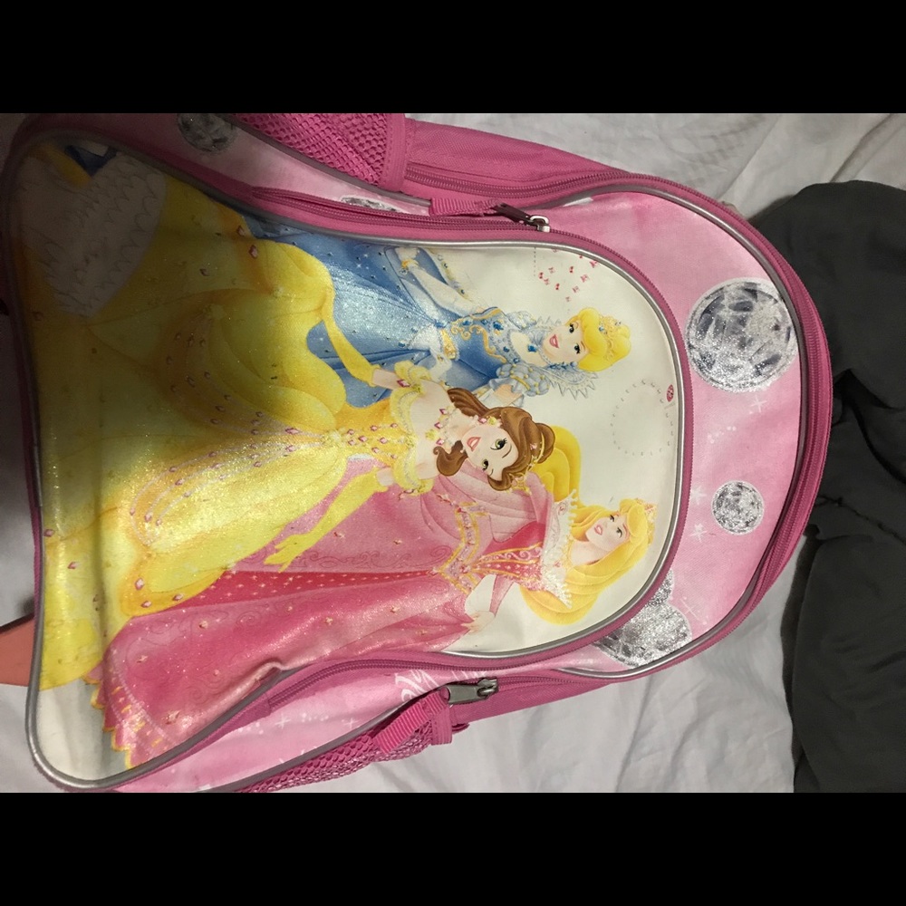 Disney princess rolling book bag