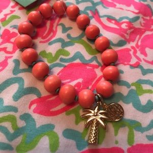 Lilly Pulitzer Beaded Bracelet w/ Palm Tree Charm