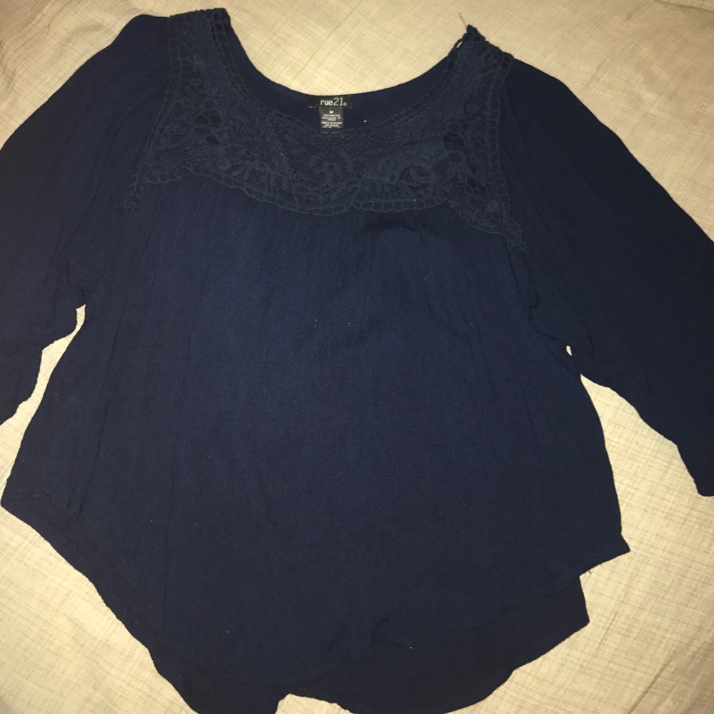 Rue 21 navy blue blouse