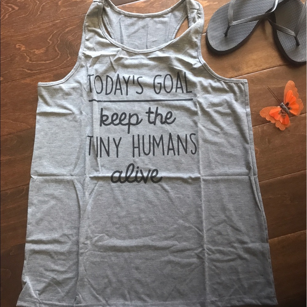 🦋 ONE LEFT 🦋 Gray Racerback Tank Top - Picture 5 of 6