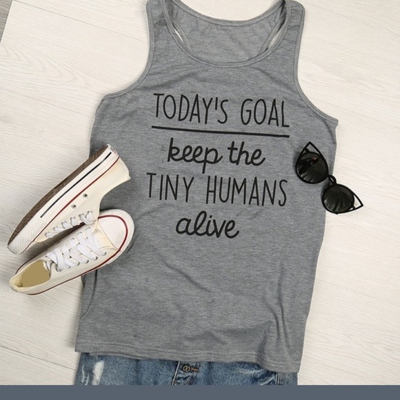 🦋 ONE LEFT 🦋 Gray Racerback Tank Top - Picture 2 of 6