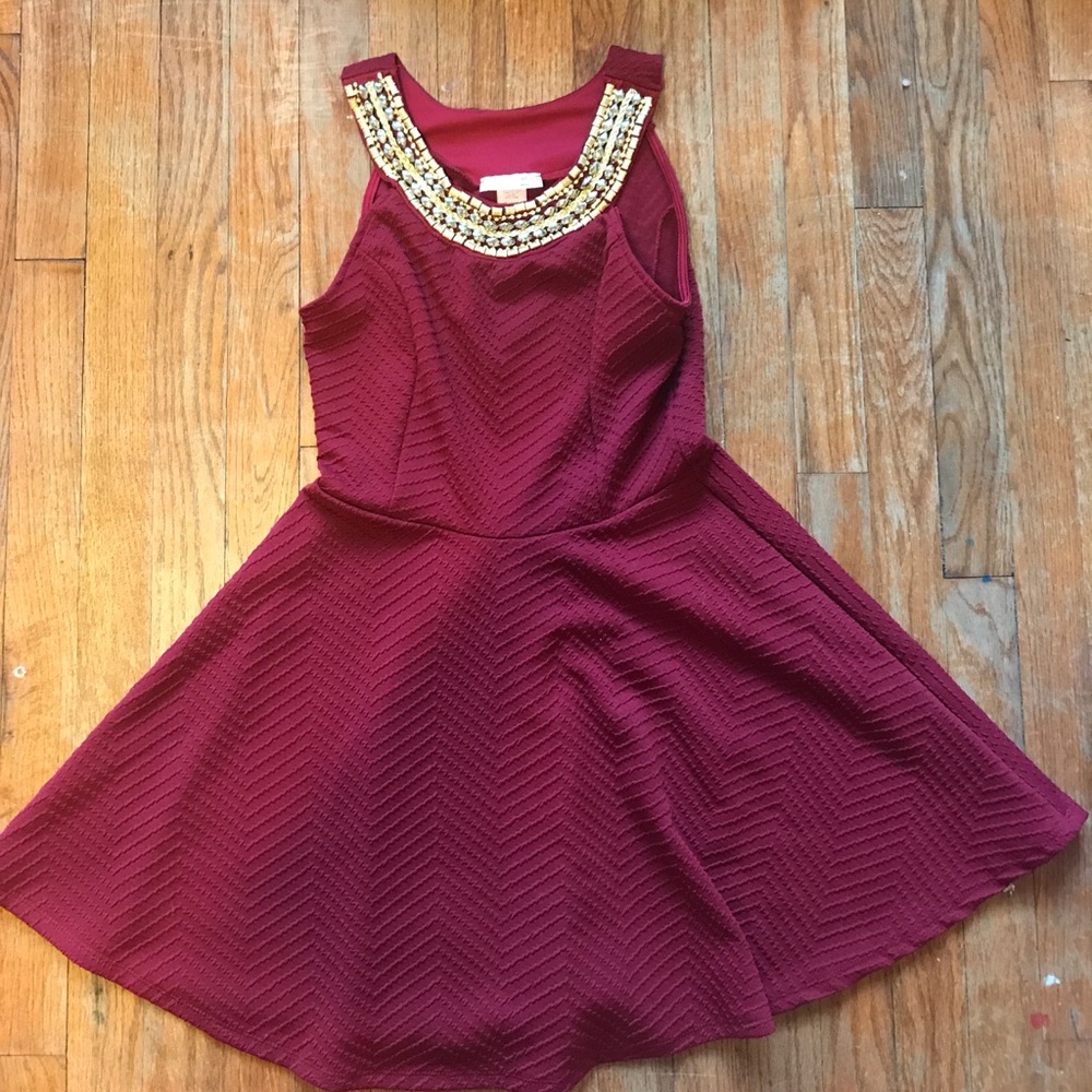 Maroon Agaci Fit and Flare dress