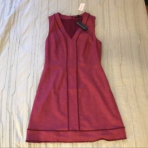 Burgundy Fringe Herringbone Dress -Banana Republic