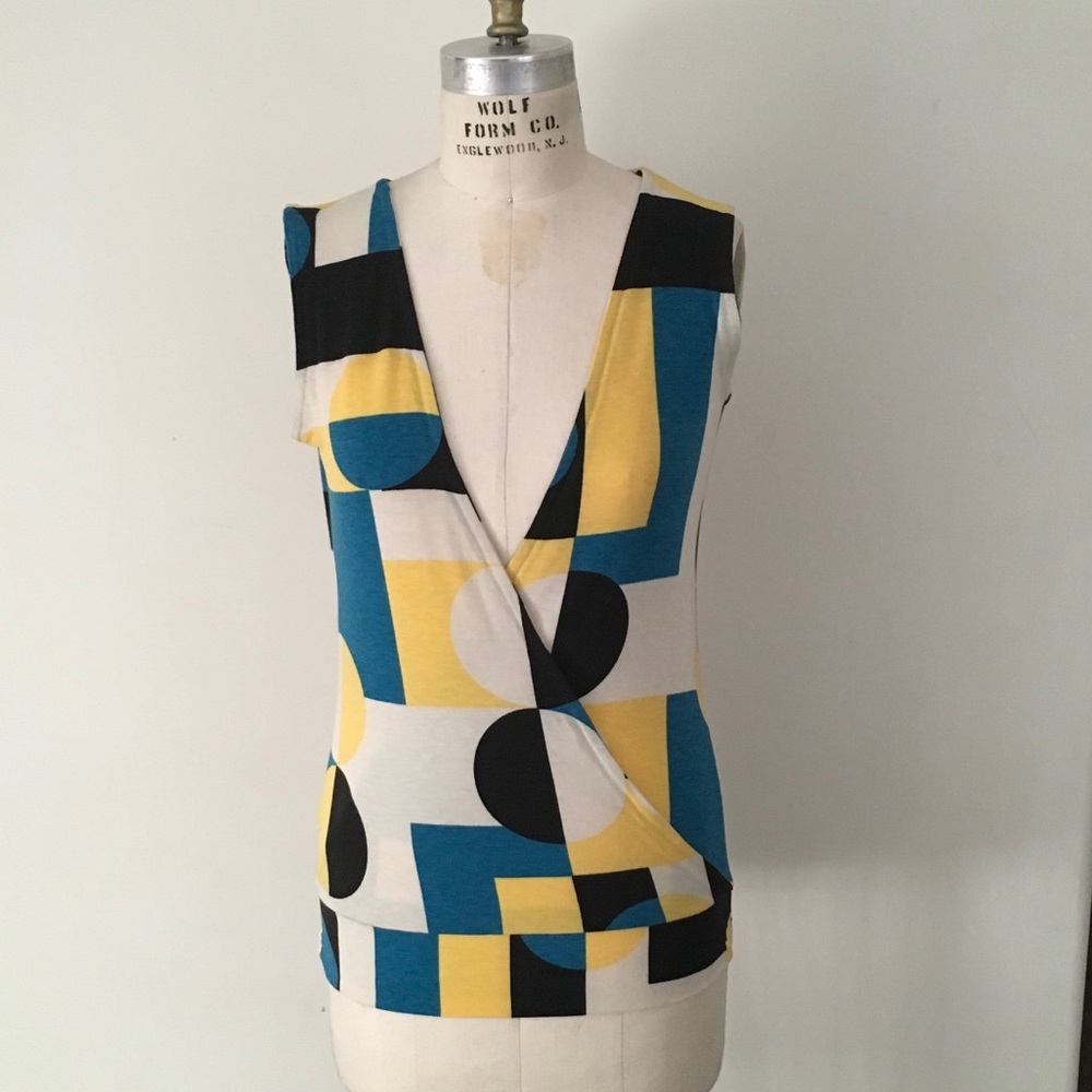 S/M knit wrap top with banded waist