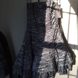 Jessica McClintock metallic silver dress