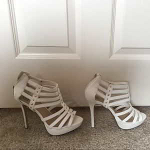 White and gold heels