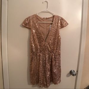 Champagne Gold Sequin Romper