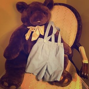 Toddler boys  seersucker jumper with suspenders 3t