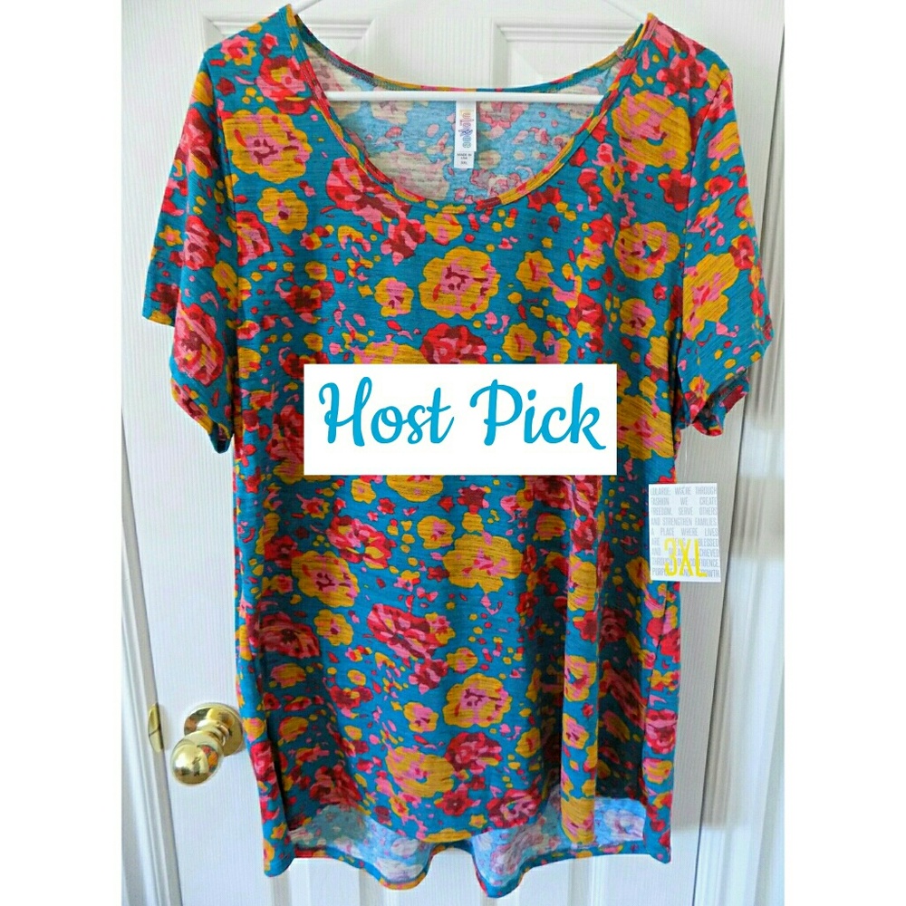 HP! NWT LuLaRoe Teal Floral Classic T