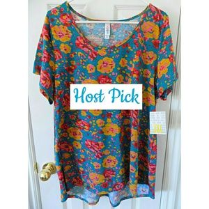 HP! NWT LuLaRoe Teal Floral Classic T