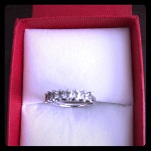 14 K White Gold Princess Cut Diamond Band