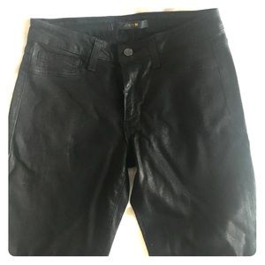 Joe's coated black jeans