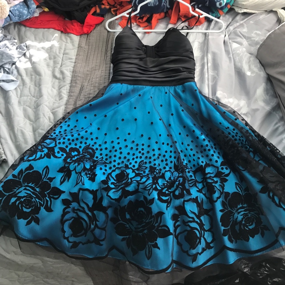 Black and blue dress