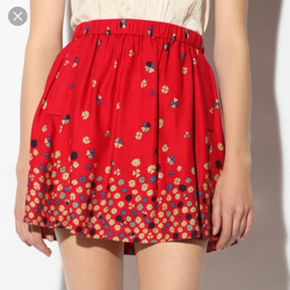 Red flowy skirt