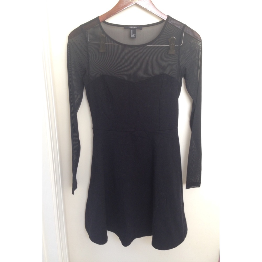 Mesh top skater dress