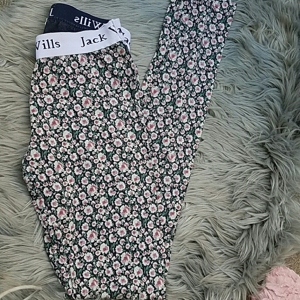Jack Wills thermo floral leggins Sz 2