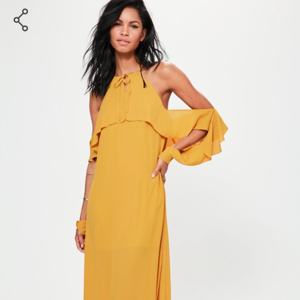 Mustard Missguided Maxi Dress never worn