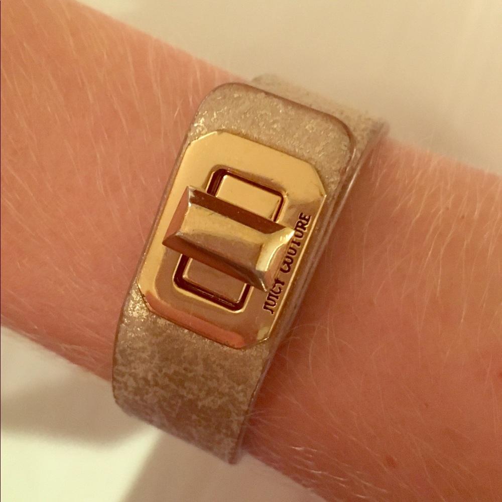 Juicy Couture Metallic Gold Leather Bracelet