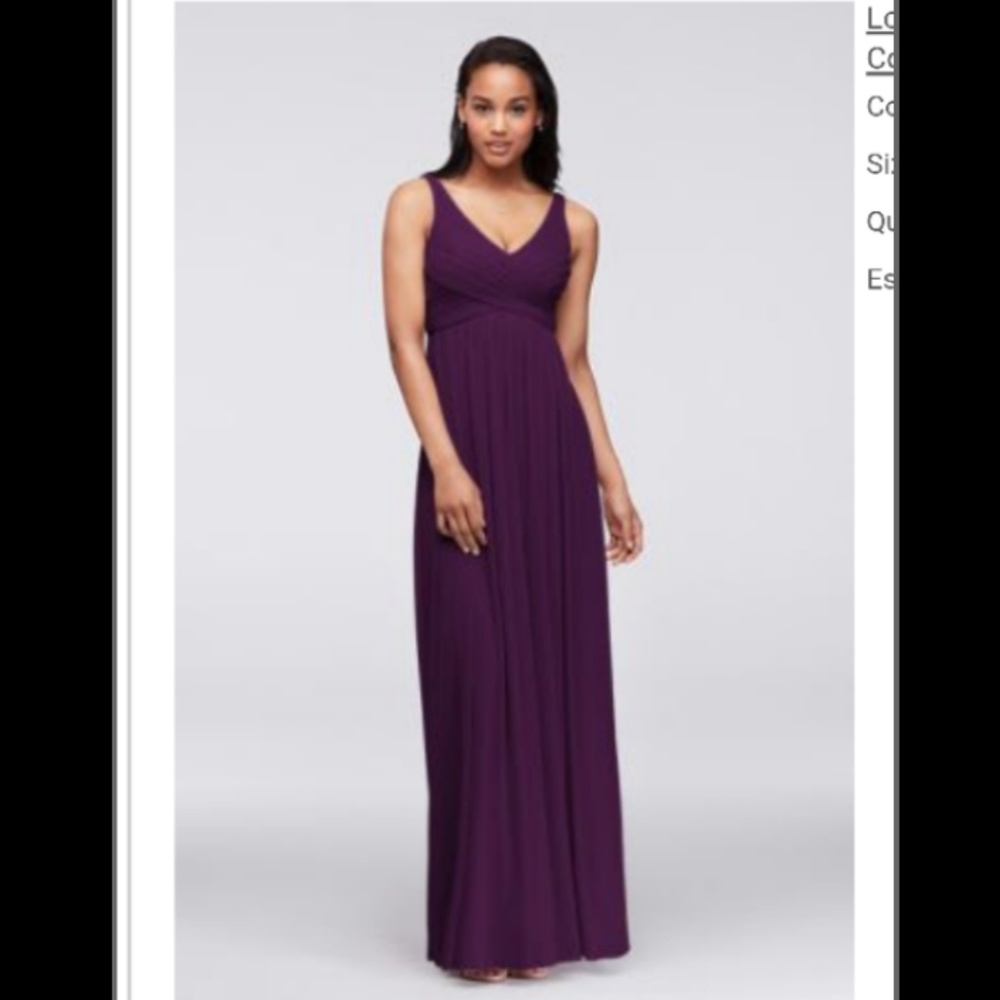 Long Mesh Dress with Cowl Back Detail - Plum